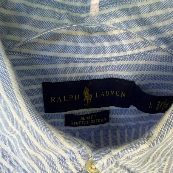 Polo by Ralph Lauren Light Blue & White Striped Button-Down Shirt - Picture 2 of 7